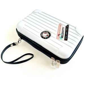 Hello Kitty Sanrio Hard Shell Travel Case Wristlet Mini Luggage White (NWOT)